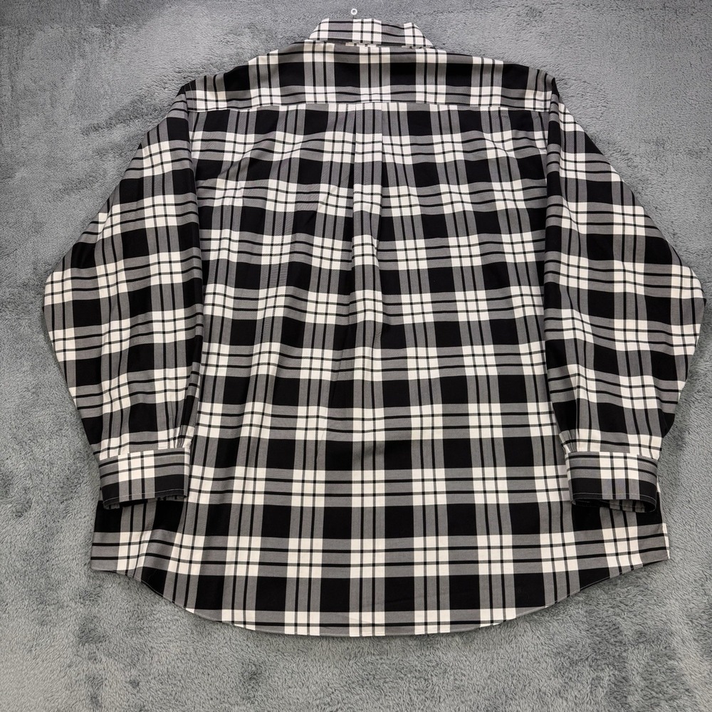 Brooks Brothers Madison Shirt 2XL Black Gingham Plaid Button Down Pocket L/S - Picture 3 of 6